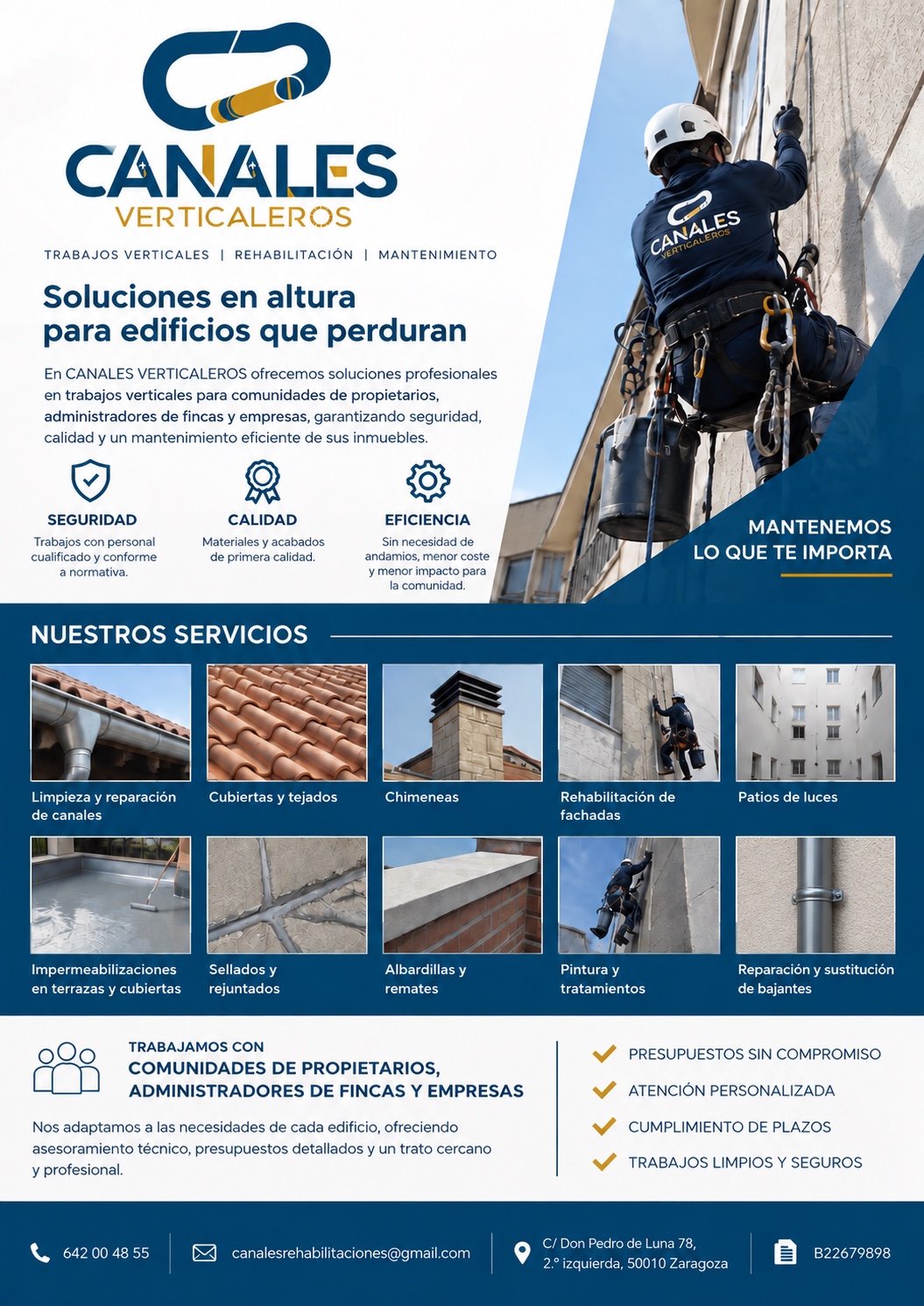 Presentación de servicios de CANALES VERTICALEROS